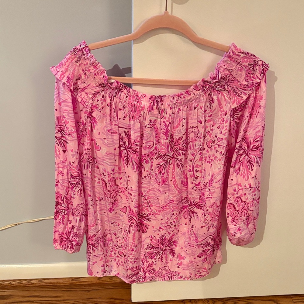 Lilly Pulitzer Floral Off-Shoulder Blouse